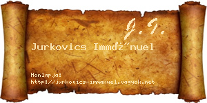 Jurkovics Immánuel névjegykártya
